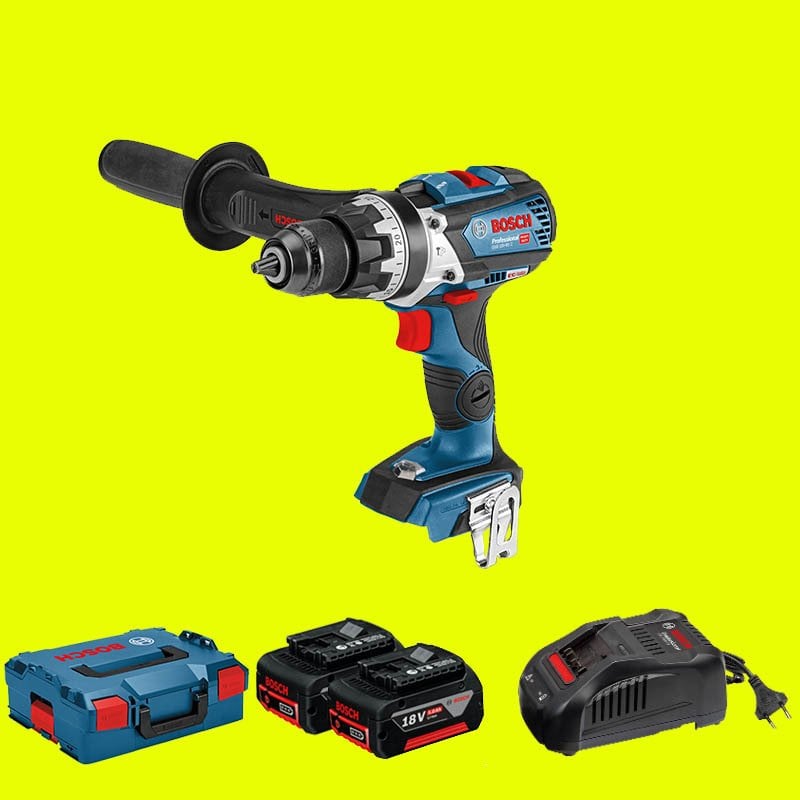 BOSCH GSB 18 V-110 C Profesyonel 18 Volt 5 Ah Çift Akülü Darbeli Delme Vidalama (Kömürsüz Motor) (L-Boxx Çanta)