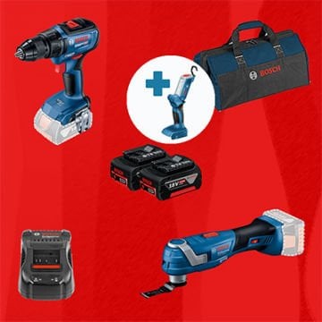 BOSCH GLI 18 V-300 Hediyeli BOSCH ProMixEco BOSCH GOP 185-LI (Kömürsüz) + BOSCH GSR 18 V-50 (Kömürsüz)