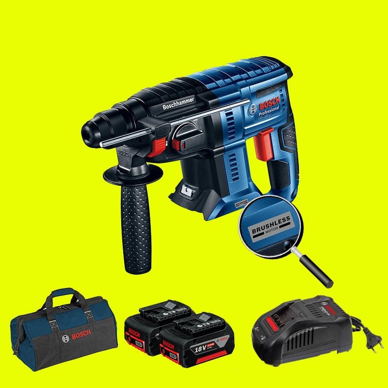 BOSCH GBH 180-LI (Kömürsüz Motor - 2 Joule - Yeni Nesil) Profesyonel 18 Volt 5,0 Ah Çift Akülü Kırıcı Delici (Bez Çanta İçerisinde)