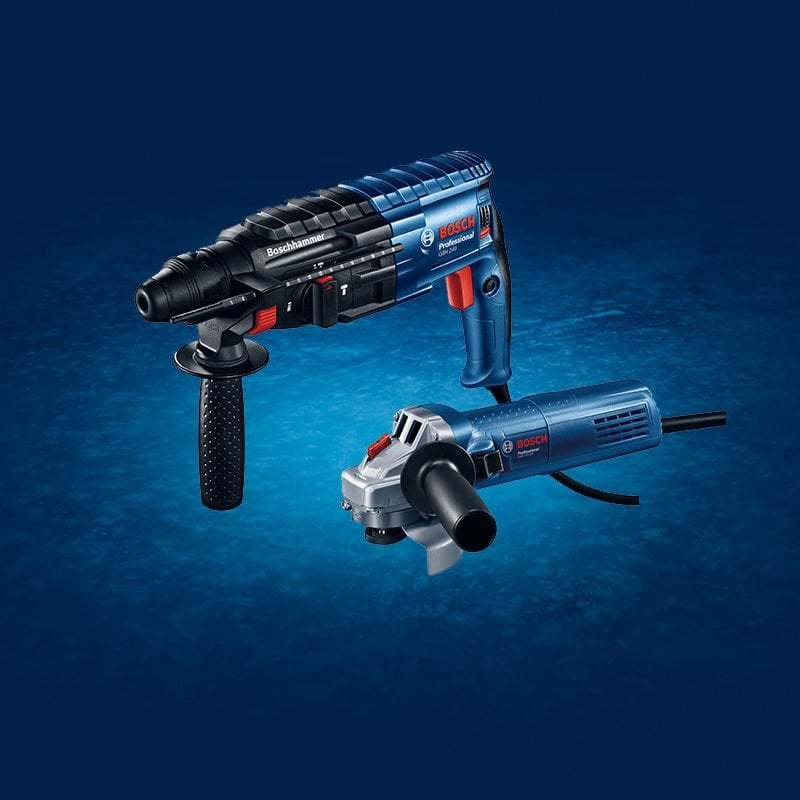 BOSCH GBH 240 790 W Profesyonel Kırıcı-Delici + BOSCH GWS 750 S 750 W 125 mm. Profesyonel Devir Ayarlı Avuç Taşlama 2'li Set (Plastik Çanta İçerisinde) 0 611 990 M8H