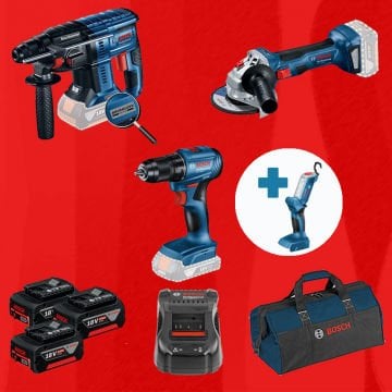 BOSCH GLI 18 V-300 Hediyeli BOSCH ProMixEco BOSCH GBH 180-LI (Kömürsüz Motor -  2 Joule - Yeni Nesil) + BOSCH GSR 185-LI (Kömürsüz) + BOSCH GWS 180-LI (700 W Eşdeğerinde) (Kömürsüz)