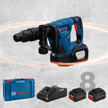 BOSCH GSH 18 V-5 Profesyonel SDS-Max BITURBO Kömürsüz Motor 18 Volt ProCORE 8,0 Ah Çift Akülü Kır