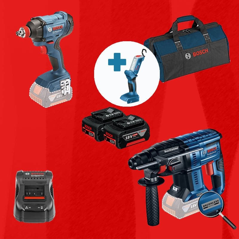 BOSCH GLI 18 V-300 Hediyeli BOSCH ProMixEco BOSCH GBH 180-LI (Kömürsüz Motor -  2 Joule - Yeni Nesil) + BOSCH GDX 180-LI