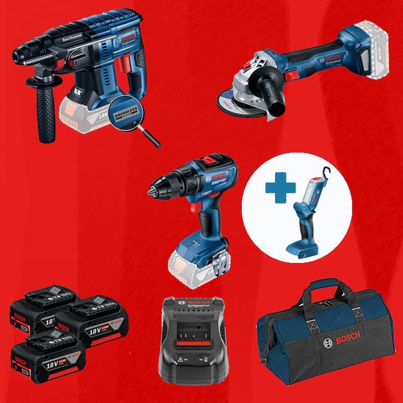 BOSCH GLI 18 V-300 Hediyeli BOSCH ProMixEco BOSCH GBH 180-LI (Kömürsüz Motor -  2 Joule - Yeni Nesil) + BOSCH GWS 180-LI (700 W Eşdeğerinde) (Kömürsüz) + BOSCH GSR 18 V-50 (Kömürsüz)