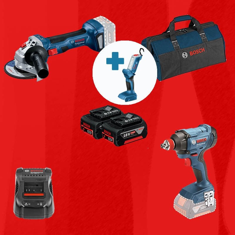 BOSCH GLI 18 V-300 Hediyeli BOSCH ProMixEco BOSCH GWS 180-LI (700 W Eşdeğerinde) (Kömürsüz) + BOSCH GDX 180-LI
