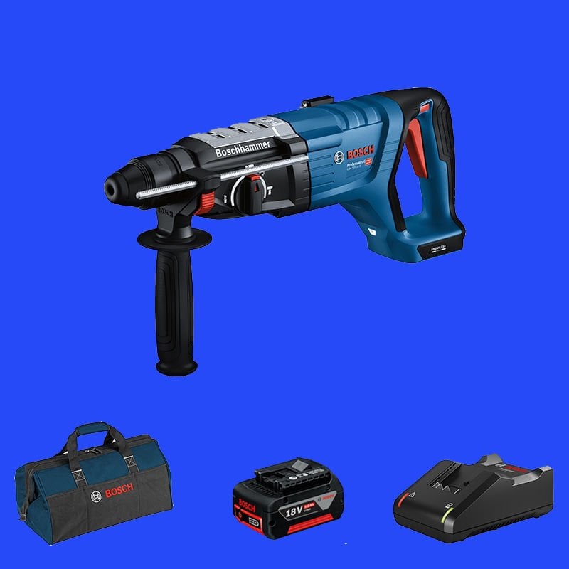 BOSCH GBH 18 V-28 D Profesyonel 18 Volt 5 Ah Tek Akülü Kırıcı Delici (Kömürsüz Motor)(Bez Çanta)