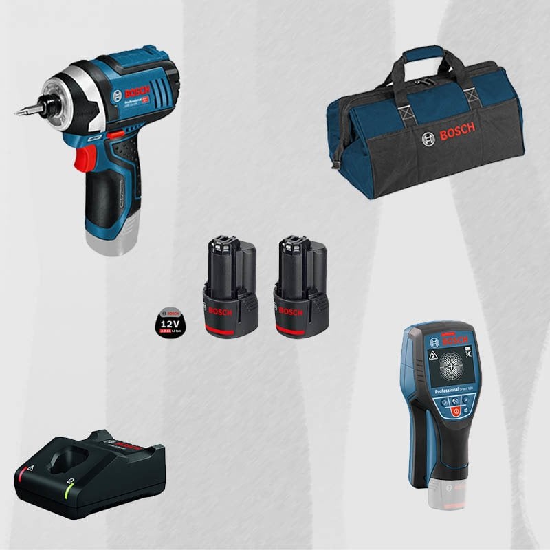 ProMix BOSCH GDR 12V-105 LI Profesyonel Akülü Darbeli Somun Sıkma + BOSCH D-TECT 120 Profesyonel Multi Dedektör