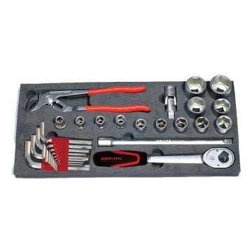 İZELTAŞ 5 Gözlü Büyük Takım Çantası Mekanik 62 Parça 8420 00 5063