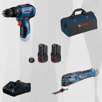 ProMix BOSCH GSB 12 V-30 Profesyonel 12 Volt Akülü Darbeli Delme Vidalama (Metal Mandren)(Kömürsüz) + BOSCH GOP 12V-28 Profesyonel 12 Volt Akülü Raspalama (Kömürsüz)