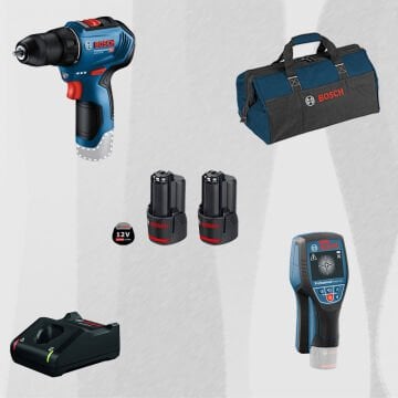 ProMix BOSCH GSR 12V-30 Profesyonel 12 Volt Akülü Vidalama (Metal Mandren)(Kömürsüz) + BOSCH D-TECT 120 Profesyonel Multi Dedektör