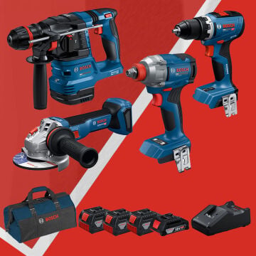 3x5.0 Ah + 1x2.0 Ah BOSCH 4'lü Set GBH 18 V-22X (Kömürsüz) 18V Akülü Kırıcı Delici + GWS 18 V-11 (Kömürsüz) 18V Akülü 115 mm. Avuç Taşlama (1.100 W) + GSR 18 V-65 (Kömürsüz) 18V Akülü Delme Vidalama + GDX 18 V-285 (Kömürsüz) 18V Akülü Darbeli Somun Sıkma