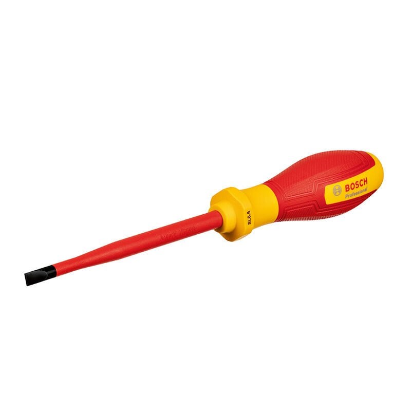 BOSCH Profesyonel VDE 1000 VOLT Düz Tornavida SL 6.5 x 125 mm. (1 600 A02 NC4)