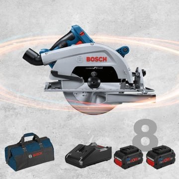 BOSCH GKS 18 V-68 C Profesyonel BITURBO Kömürsüz Motor 18 Volt ProCORE 8,0 Ah Çift Akülü Daire Testere (Bez Çanta İçerisinde)