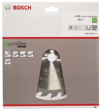 BOSCH Optılıne 190*20/16 mm. 24 Diş-Ahşap 2 608 640 612