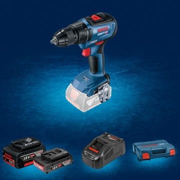 BOSCH GSR 18 V-50 Profesyonel 18 Volt 1x5.0 Ah + 1x2.0 Ah Çift Akülü Delme Vidalama (Kömürsüz Motor) (Platik Çanta İçerisinde) 0 601 9H5 003