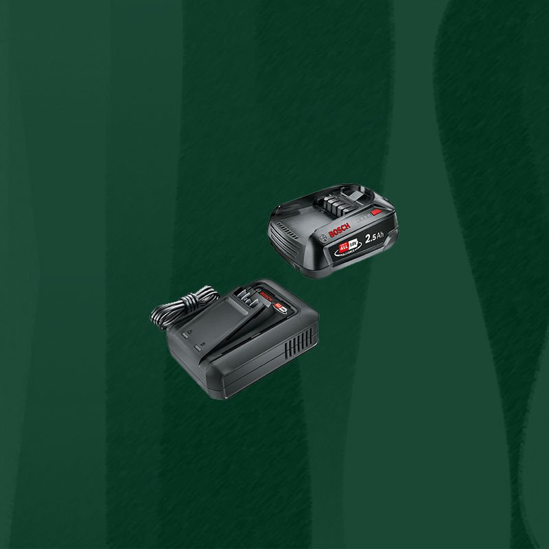 BOSCH DIYmix (Ev & Bahçe Kullanımı) 18 Volt Başlangıç Seti 1 x 18 Volt 2,5 Ah. Li-İyon Akü + 1 x 18 Volt AL 18 V-44 Hızlı Şarj Cihazı