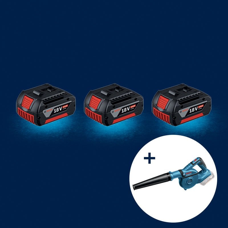 BOSCH GBA 18 3 x 4.0 Ah Profesyonel Akü Seti (BOSCH GBL 18V-120 Profesyonel 18 Volt Üfleyici Hediyeli (Karton Kutu İçerisinde) (Solo Makina)) (Teslimat Kapsamında Şarj Cihazı Yoktur)