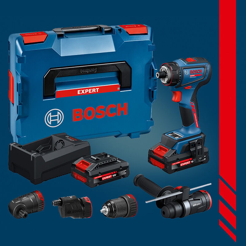 BOSCH EXPERT EXSR18V-90FC FlexiClick 6'sı 1 Arada 18 Volt 2 x 4.0 Ah EXPERT Akülü Çok Yönlü Delme Vidalama (KömürsüzMotor) (L-BOXX 136 Çanta İçerisinde) 0 601 9R2 001