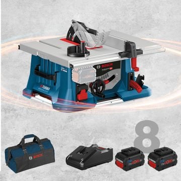 BOSCH GTS 18 V-216 Profesyonel BITURBO 18 Volt ProCORE Kömürsüz Motor 8,0 Ah Çift Akülü Tezgah Tipi Testere