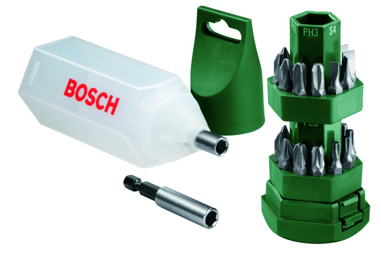 BOSCH - 25 Parça Vidalama Seti (Tornavida Fonksiyonlu Kutu)