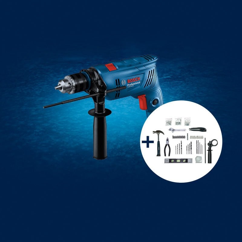 BOSCH GSB 600 100 Parça Aksesuarlı 600 W Profesyonel Darbeli Matkap Seti 0 601 1A0 321